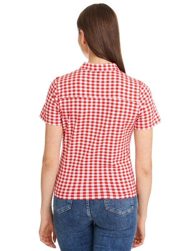 Nastrovje Potsdam Pussy Deluxe Red Plaid Damen Kurzarmbluse rot allover Bis zu 50% Rabatt