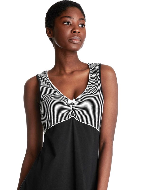 Nastrovje Potsdam Pussy Deluxe Mini Stripes Damen A-Linien-Kleid schwarz allover Nur für heute