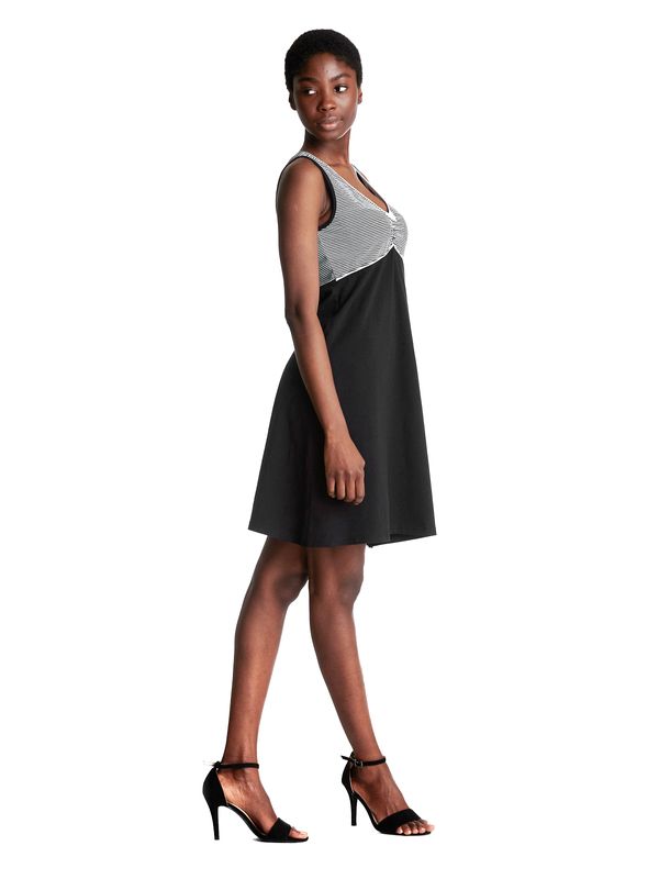 Nastrovje Potsdam Pussy Deluxe Mini Stripes Damen A-Linien-Kleid schwarz allover Nur für heute