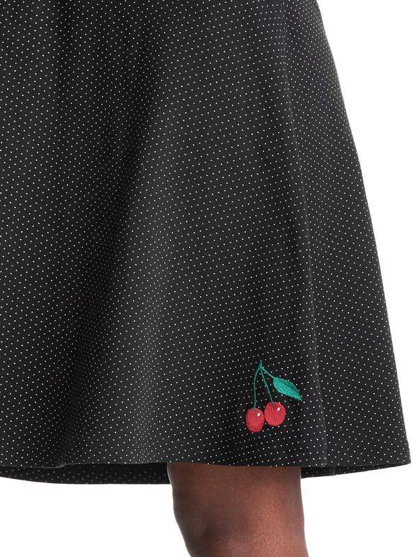 Nastrovje Potsdam Pussy Deluxe Dotties Cherry Damen Trägerkleid schwarz allover Vierteljährliche Förderung