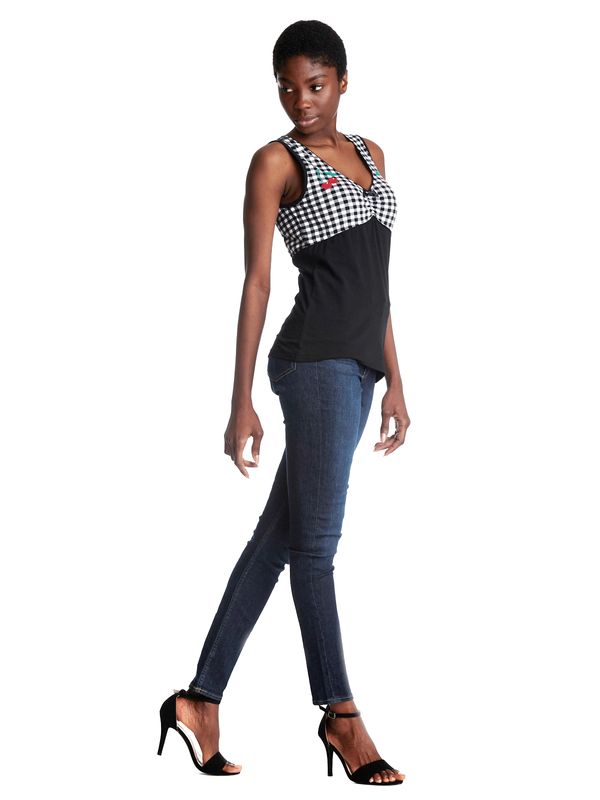 Nastrovje Potsdam Pussy Deluxe Vichy Cherry Damen Tanktop schwarz/allover Bis zu 55% Rabatt