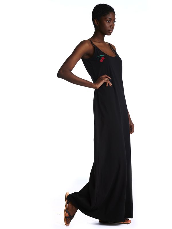 Nastrovje Potsdam Pussy Deluxe Dotties Cherry Damen Trägerkleid schwarz allover Discount Store für neue Produkte
