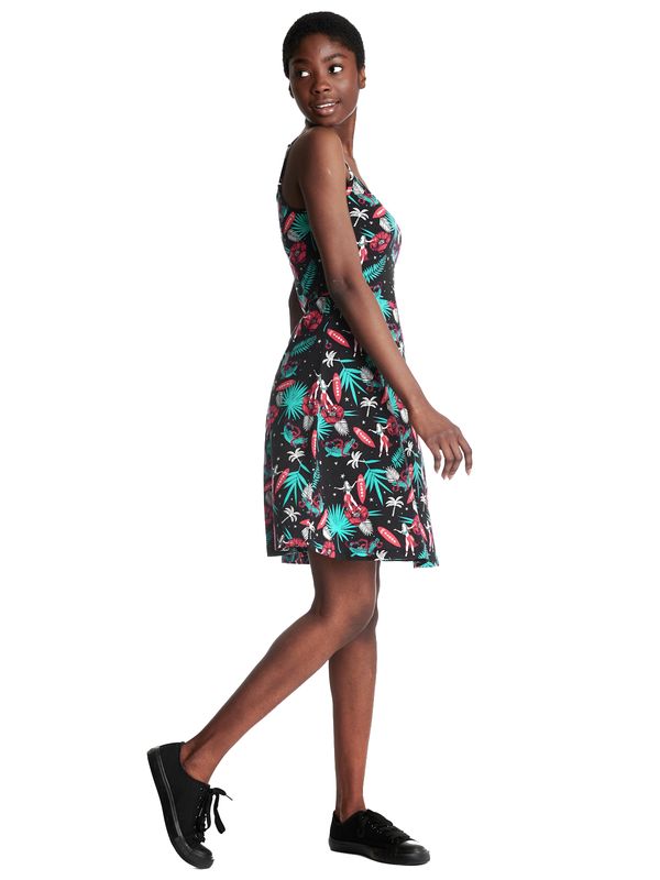 Nastrovje Potsdam Pussy Deluxe Aloha Damen Trägerkleid schwarz/allover Nur noch ein Tag übrig