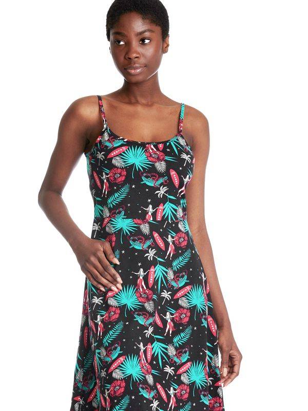 Nastrovje Potsdam Pussy Deluxe Aloha Damen Trägerkleid schwarz/allover Nur noch ein Tag übrig