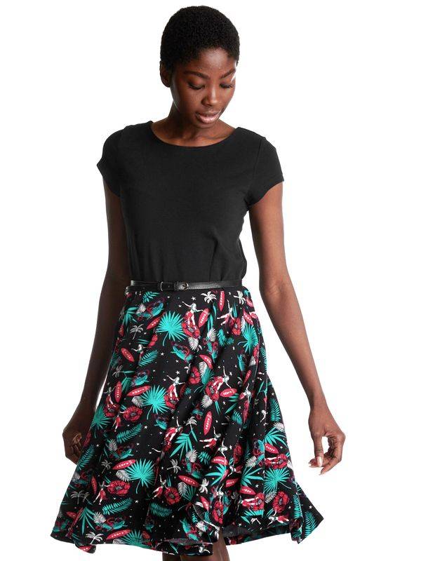 Nastrovje Potsdam Pussy Deluxe Aloha Damen Petticoat-Kleid schwarz/allover Super Rabatt