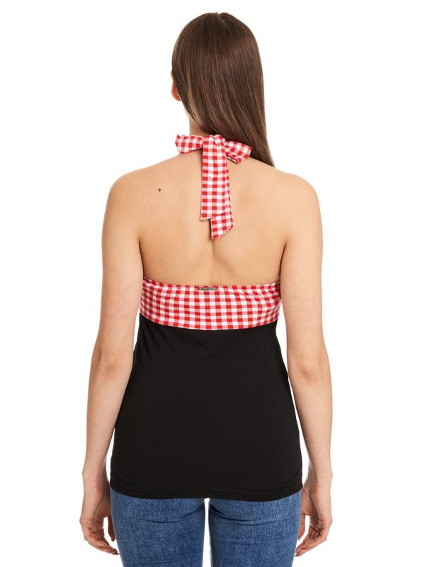 Nastrovje Potsdam Pussy Deluxe Red Plaid Damen Neckholdertop schwarz/rot Riesige Rabatte