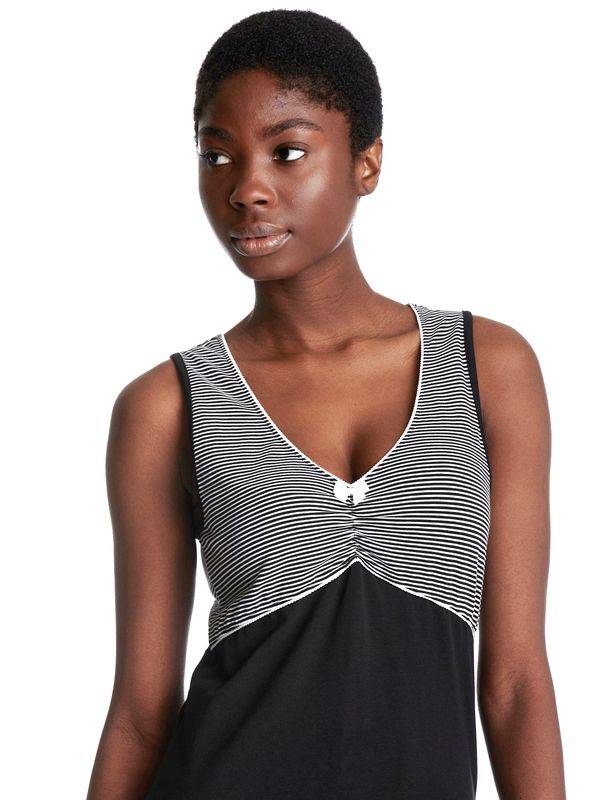 Nastrovje Potsdam Pussy Deluxe Mini Stripes Damen Tanktop schwarz allover Clearance-Verkauf