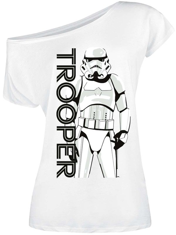 Nastrovje Potsdam Star Wars Trooper Damen Loose-Shirt weiss