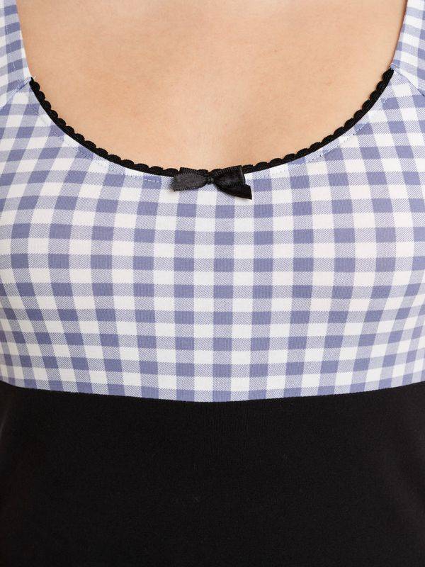 Nastrovje Potsdam Pussy Deluxe Blue Plaid Evie Damen T-Shirt schwarz/blau Angebote