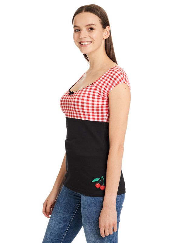 Nastrovje Potsdam Pussy Deluxe Red Plaid Evie Damen T-Shirt schwarz/rot Hotsell