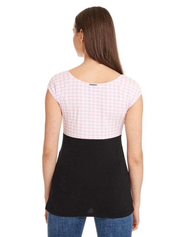 Nastrovje Potsdam Pussy Deluxe Lightpink Plaid Evie Damen T-Shirt schwarz/lightpink im Angebot