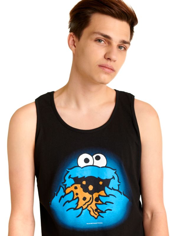 Nastrovje Potsdam Sesamstrasse Cookie Monster Herren Tanktop schwarz Lagerräumung