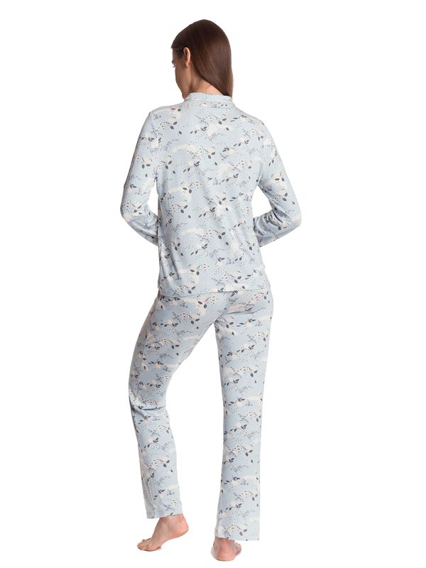 Nastrovje Potsdam Vive Maria Blue Monday Damen Pyjama blau allover Neueste Mode