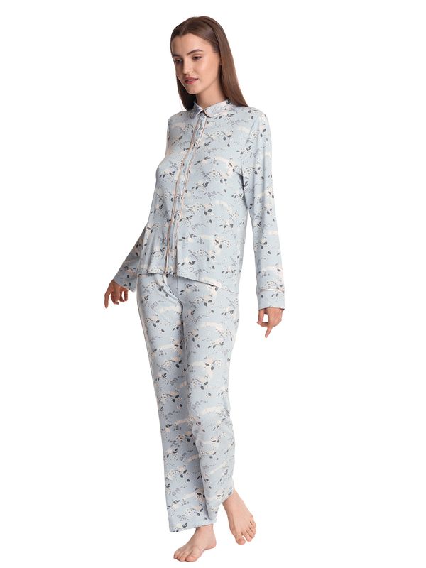Nastrovje Potsdam Vive Maria Blue Monday Damen Pyjama blau allover Neueste Mode
