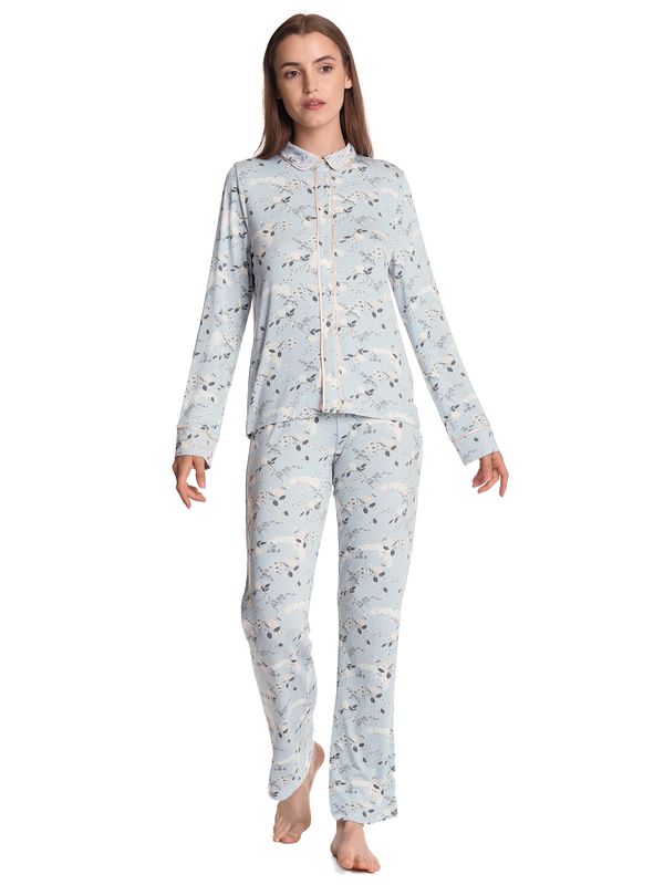 Nastrovje Potsdam Vive Maria Blue Monday Damen Pyjama blau allover Neueste Mode
