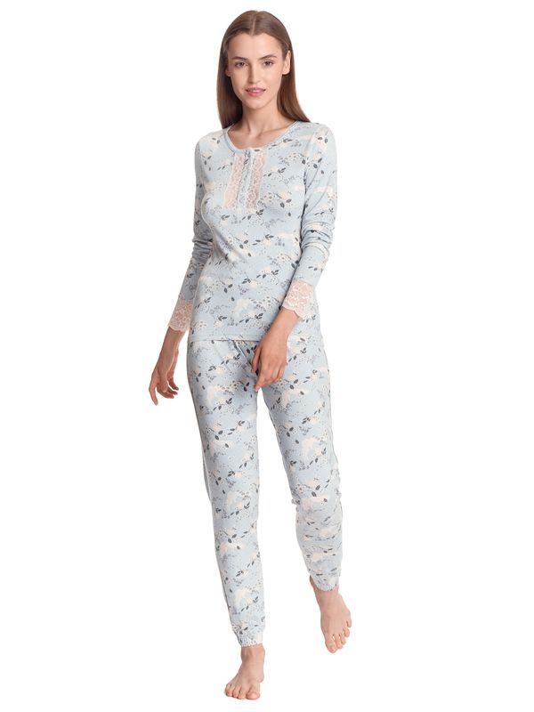 Nastrovje Potsdam Vive Maria Blue Dawn Damen Pyjama blau allover Online Outlet