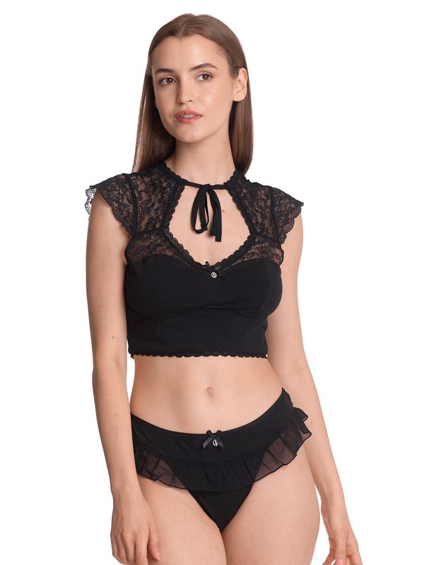 Nastrovje Potsdam Vive Maria Ladylove Damen Wäscheset: Top mit Slip schwarz Blitzangebot