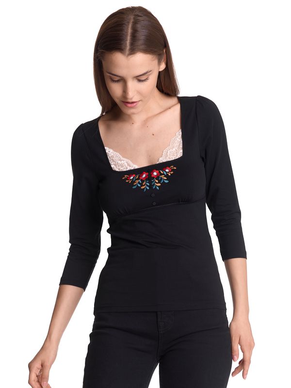 Nastrovje Potsdam Vive Maria Meadow Love Damen Langarmshirt schwarz
