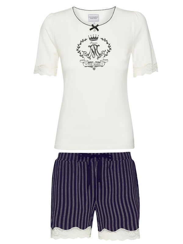 Nastrovje Potsdam Vive Maria My Princess Damen Pyjama creme/schwarz allover Kauf eins, bekomm eins gratis