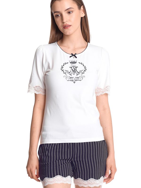 Nastrovje Potsdam Vive Maria My Princess Damen Pyjama creme/schwarz allover Kauf eins, bekomm eins gratis