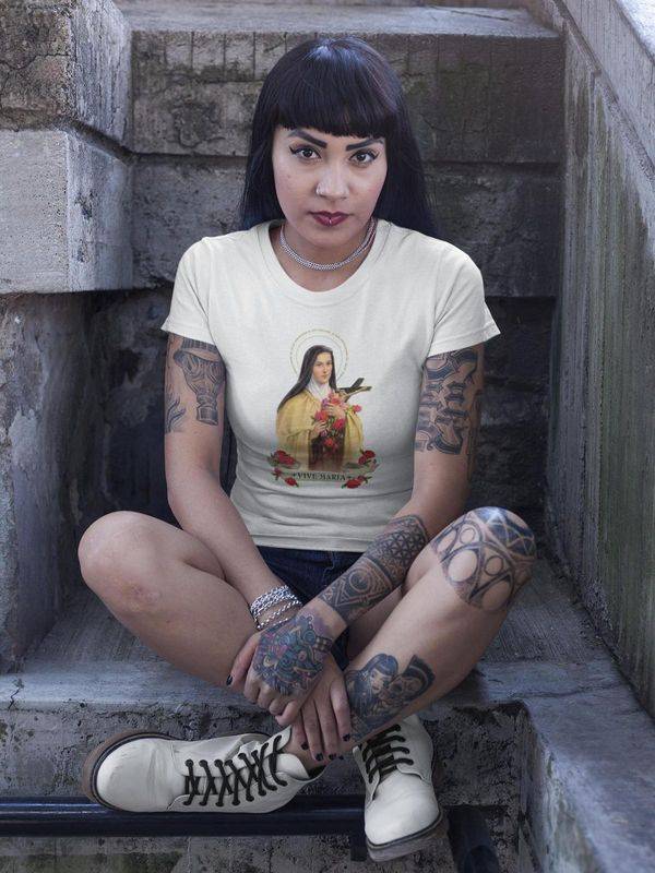 Nastrovje Potsdam Vive Maria Holy Therese Damen T-Shirt weiss Riesige Ersparnisse