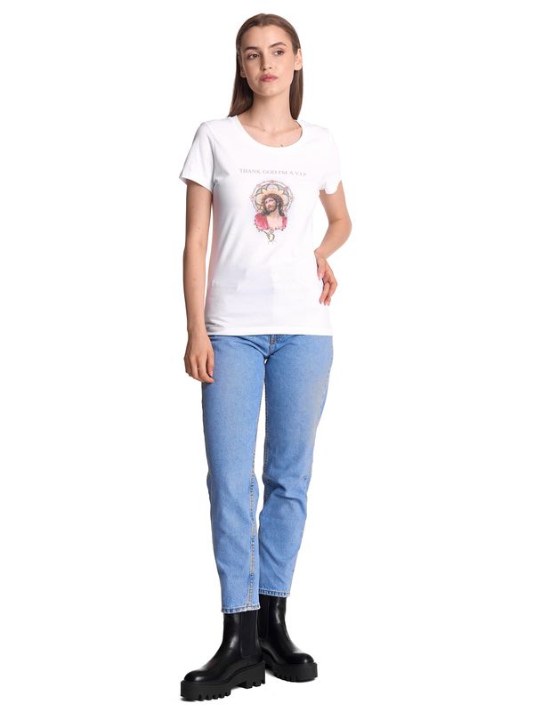 Nastrovje Potsdam Vive Maria Thank God Jesus Damen T-Shirt weiss Tiefpreis
