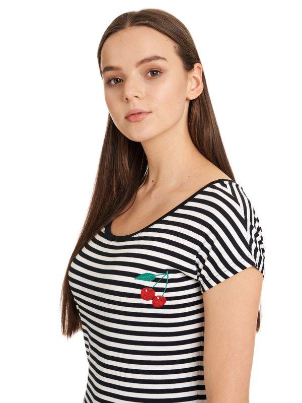 Nastrovje Potsdam Pussy Deluxe Stripes Loose Damen Loose-Shirt schwarz/weiß Zeitbegrenzte Promotion