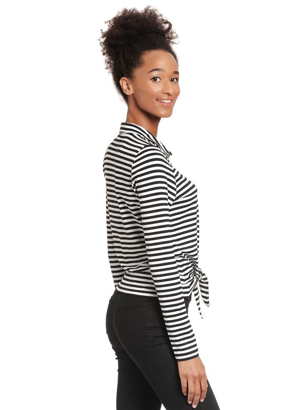 Nastrovje Potsdam Pussy Deluxe Stripes Damen Langarmbluse schwarz/weiß Bis zu 50% Rabatt