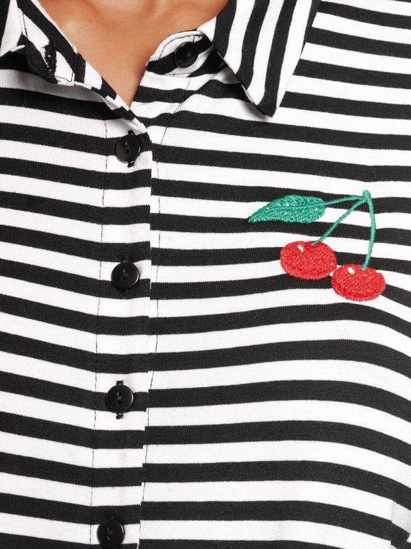 Nastrovje Potsdam Pussy Deluxe Stripes Damen Langarmbluse schwarz/weiß Bis zu 50% Rabatt
