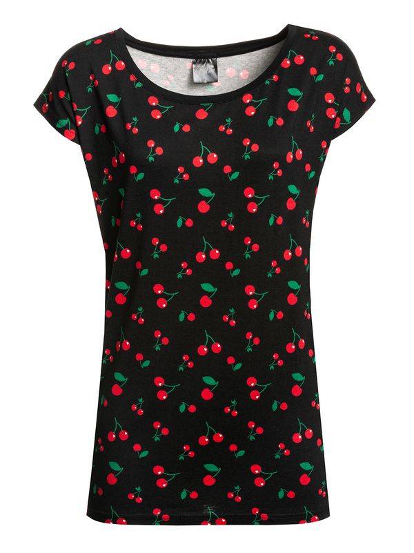 Nastrovje Potsdam Pussy Deluxe Cherries Damen Loose-Shirt schwarz allover