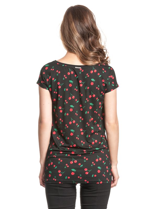 Nastrovje Potsdam Pussy Deluxe Cherries Damen Loose-Shirt schwarz allover Bis zu 60% Rabatt