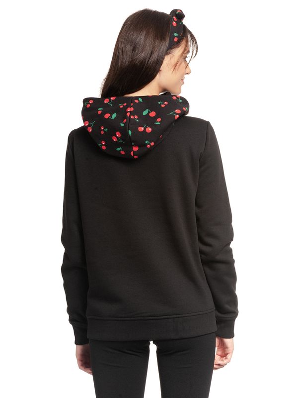 Nastrovje Potsdam Pussy Deluxe Cherries Damen Schalkragenpullover schwarz allover Bis zu 65% Rabatt