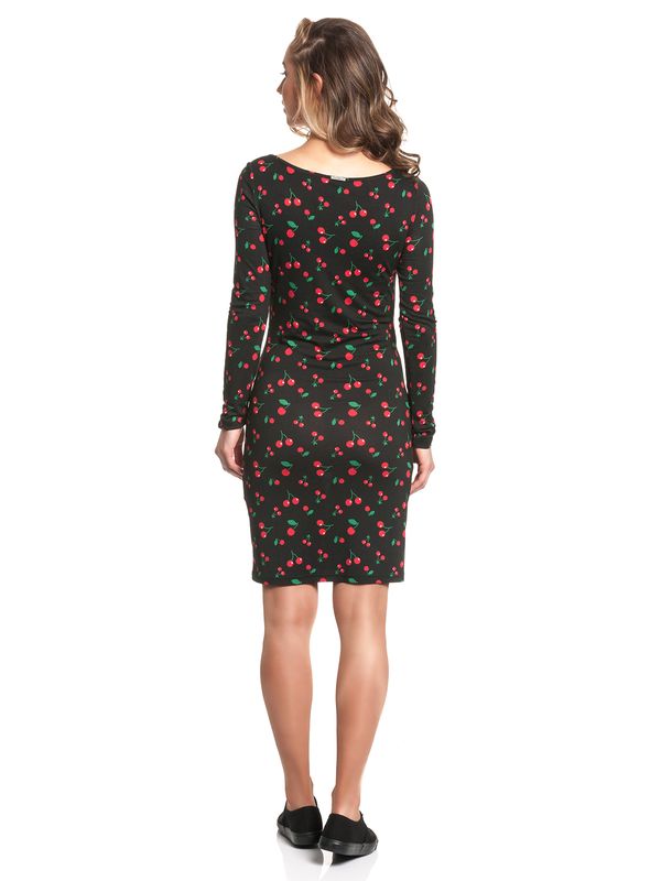 Nastrovje Potsdam Pussy Deluxe Cherries Slim Damen Sweatkleid schwarz allover Nur für heute