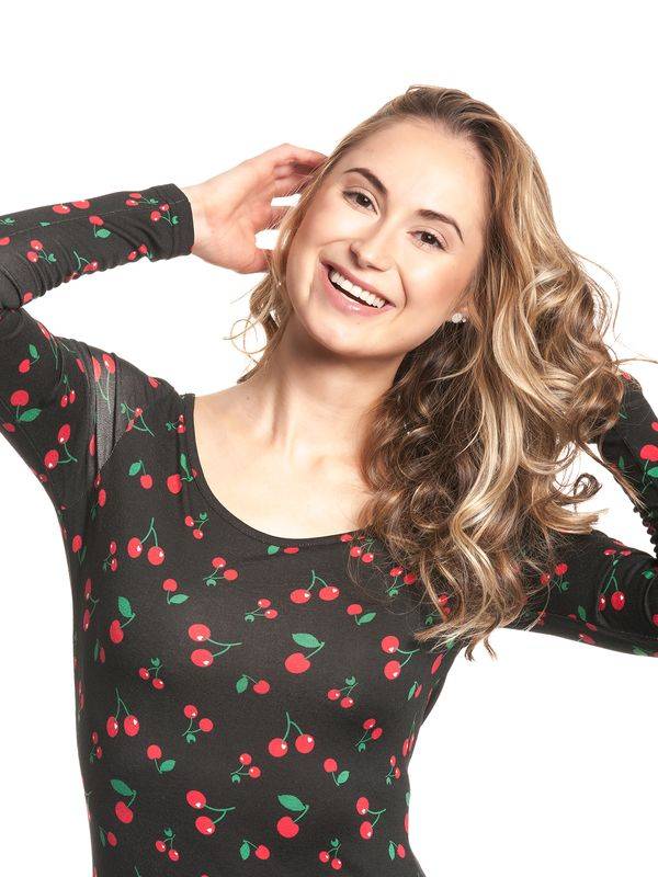 Nastrovje Potsdam Pussy Deluxe Cherries Slim Damen Sweatkleid schwarz allover Nur für heute