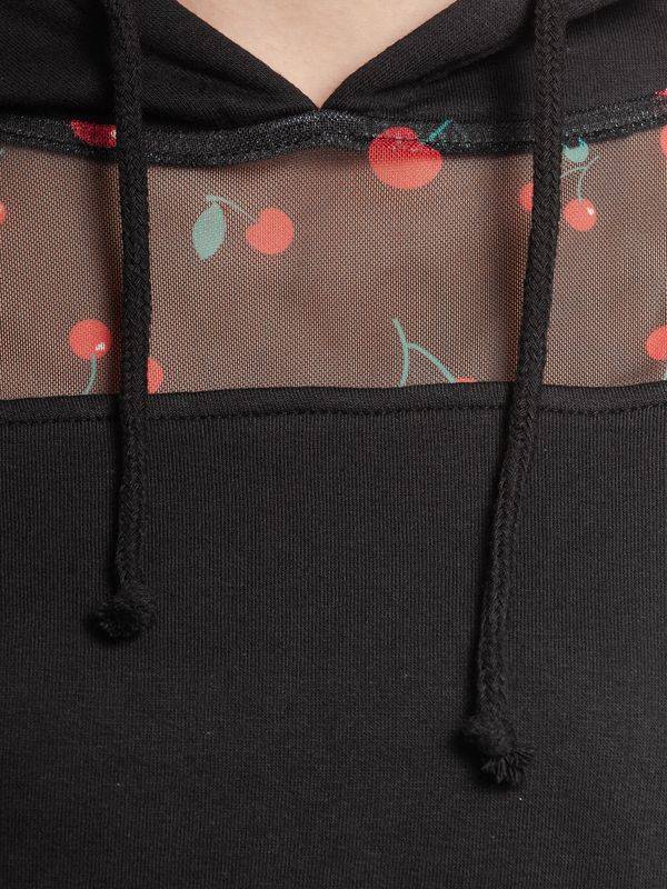 Nastrovje Potsdam Pussy Deluxe Cherries Damen Kapuzensweatshirt schwarz allover Vierteljährliche Förderung