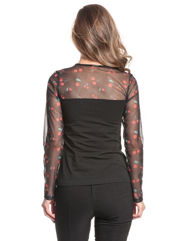 Nastrovje Potsdam Pussy Deluxe Cherries Damen Langarmshirt schwarz allover Bis zu 55% Rabatt