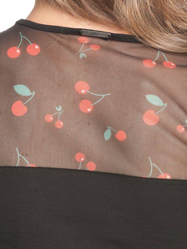 Nastrovje Potsdam Pussy Deluxe Cherries Damen Langarmshirt schwarz allover Bis zu 55% Rabatt