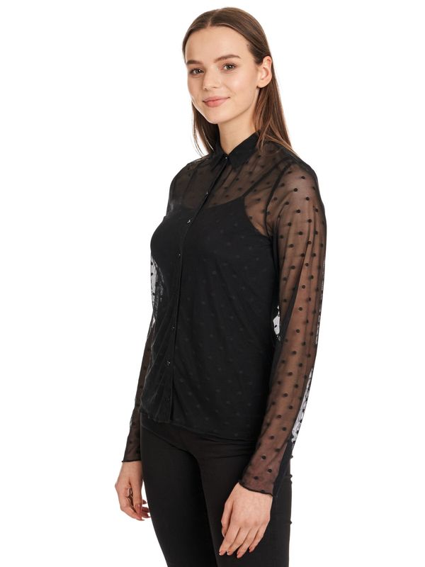 Nastrovje Potsdam Pussy Deluxe Black Dots Damen Langarmbluse schwarz Discount Store für neue Produkte