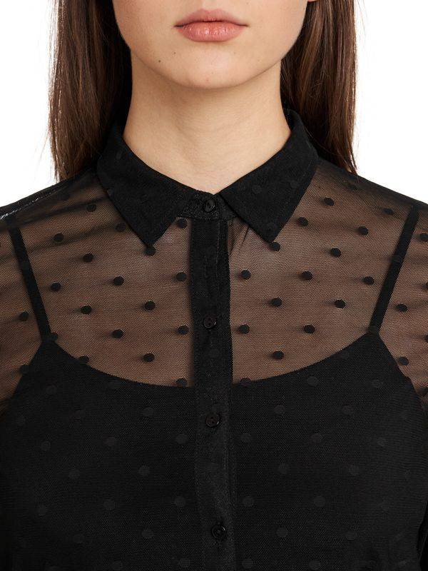 Nastrovje Potsdam Pussy Deluxe Black Dots Damen Langarmbluse schwarz Discount Store für neue Produkte