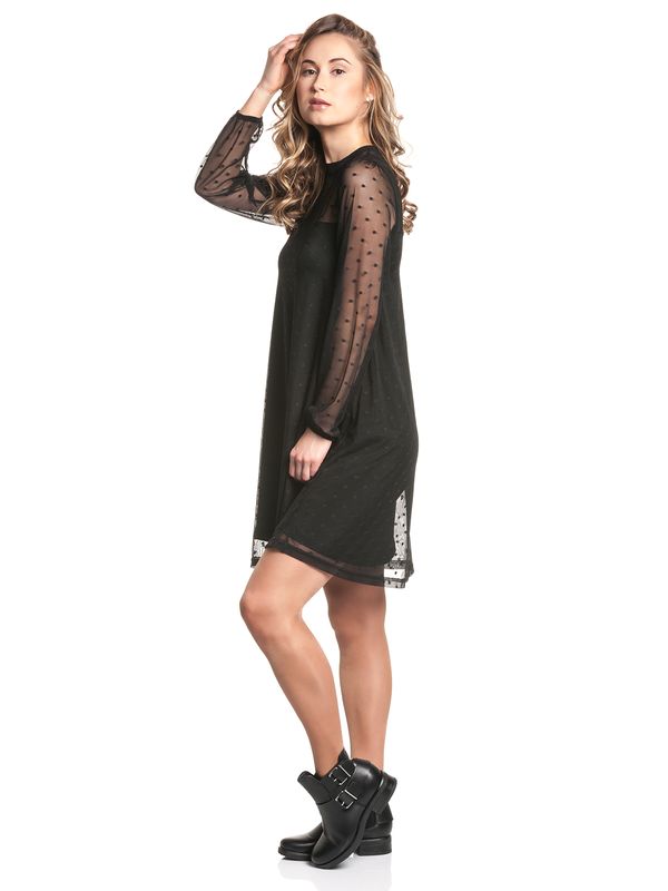 Nastrovje Potsdam Pussy Deluxe Black Dots Damen A-Linien-Kleid schwarz Nur noch ein Tag übrig