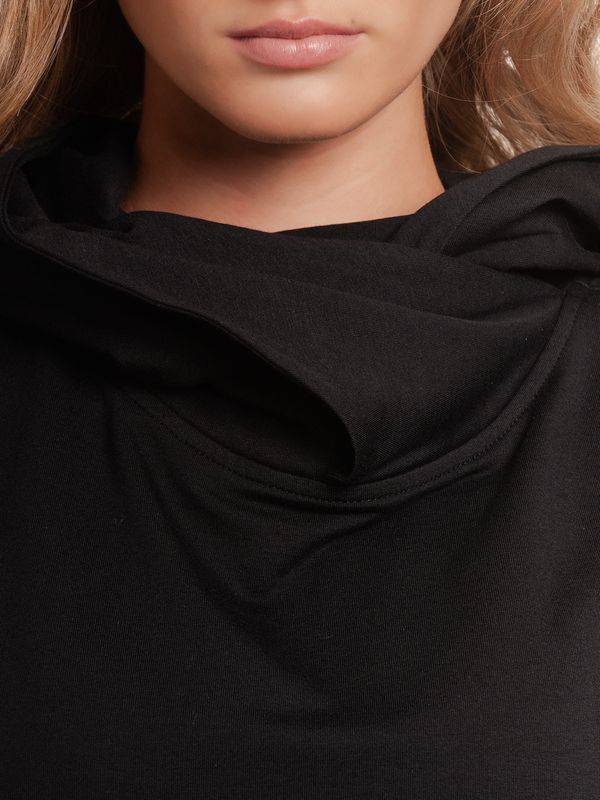 Nastrovje Potsdam Pussy Deluxe Black Dots Shawl Hooded Damen Sweatkleid schwarz Super Rabatt