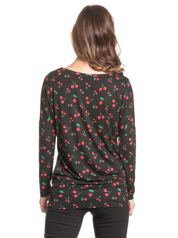 Nastrovje Potsdam Pussy Deluxe Cherries Damen Langarmshirt schwarz allover Riesige Rabatte