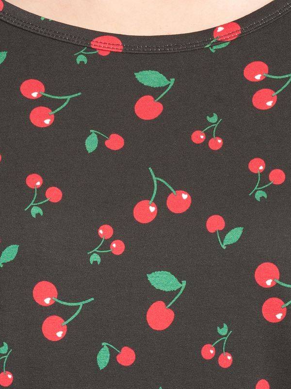 Nastrovje Potsdam Pussy Deluxe Cherries Damen Langarmshirt schwarz allover Riesige Rabatte