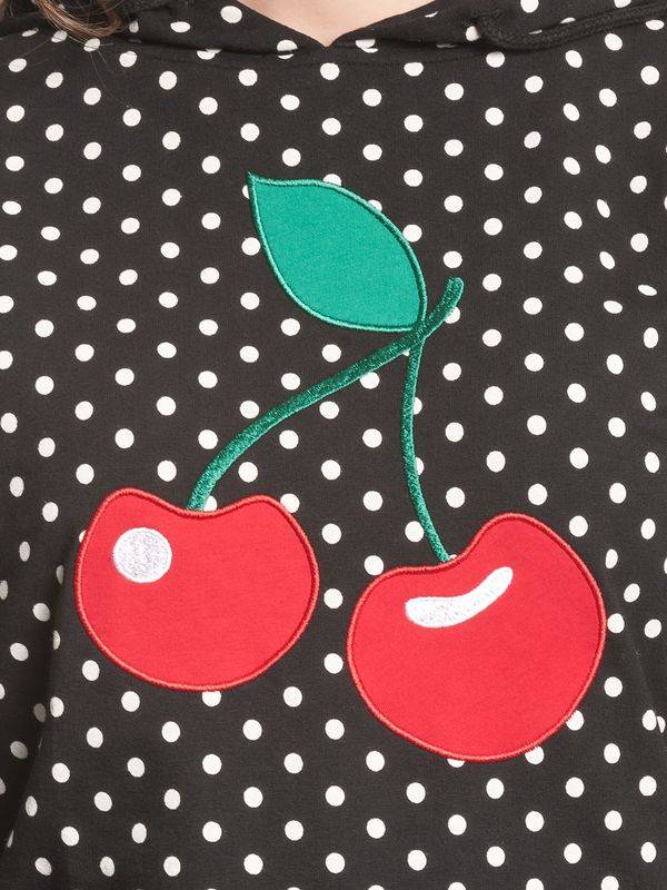 Nastrovje Potsdam Pussy Deluxe Big Cherry Damen Kapuzensweatshirt schwarz allover Black Friday Preise
