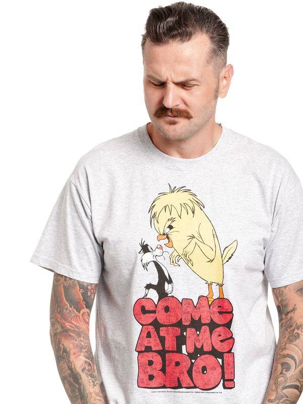 Nastrovje Potsdam Looney Tunes Come At Me Bro Herren T-Shirt grau meliert im Angebot