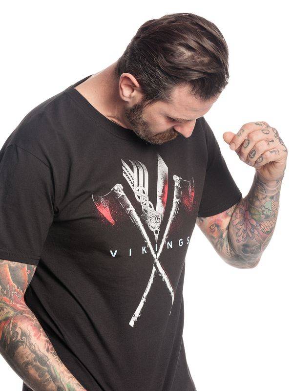 Nastrovje Potsdam Vikings Axe Herren T-Shirt schwarz Bis zu 50% Rabatt
