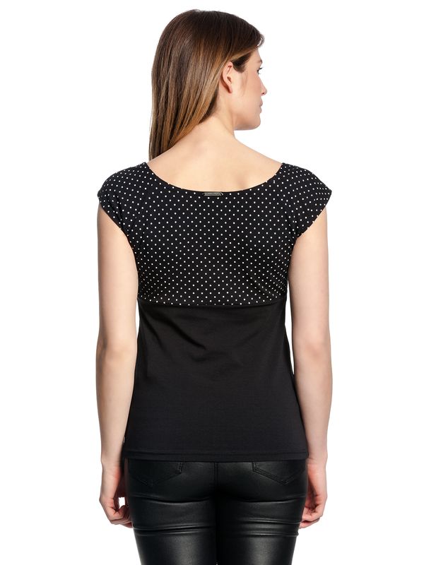 Nastrovje Potsdam Pussy Deluxe Mini Dots Evie Damen T-Shirt schwarz allover Kostenloser Versand international