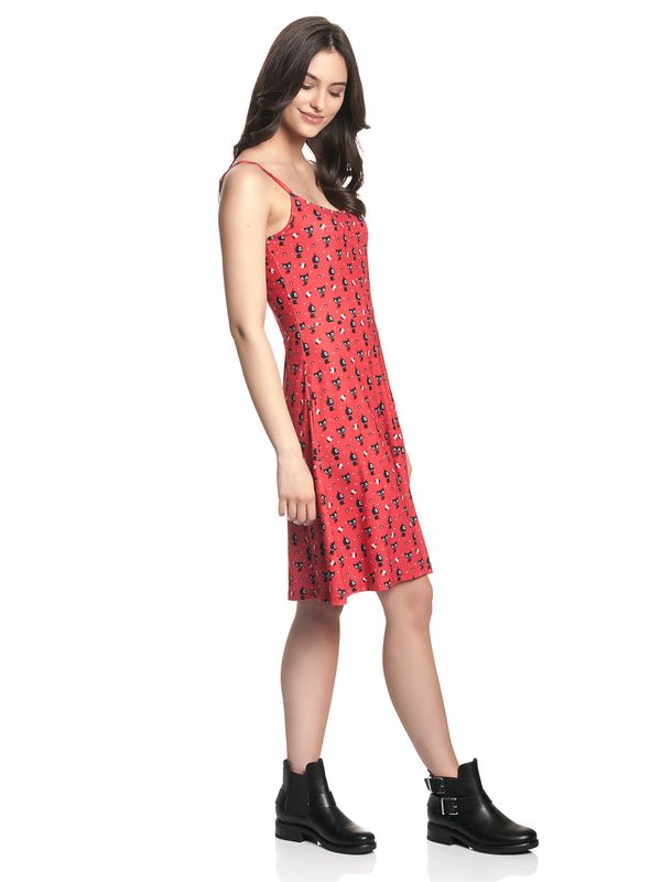 Nastrovje Potsdam Pussy Deluxe Kitty Cupcake Love Damen A-Linien-Kleid rot allover Black Friday Preise