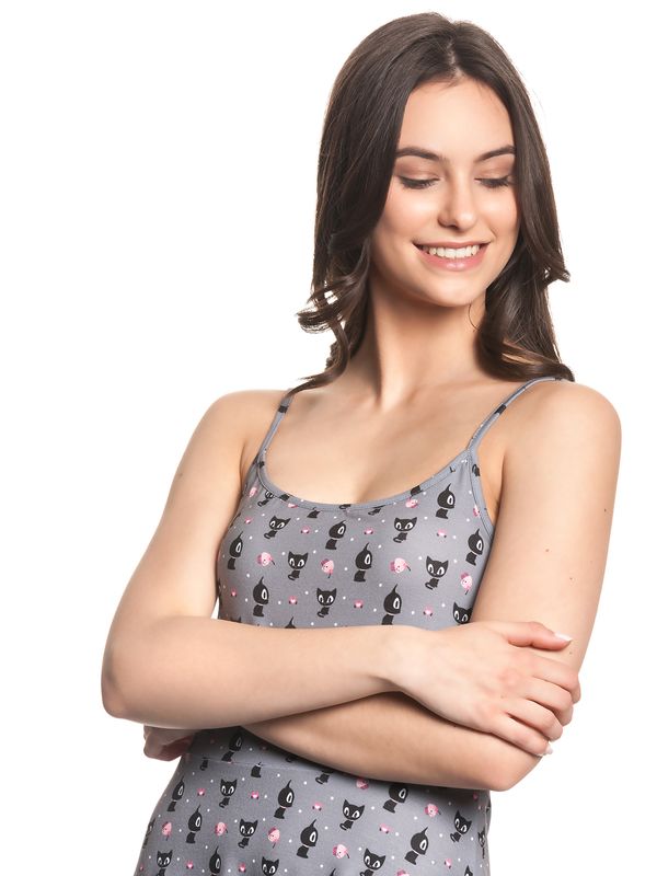 Nastrovje Potsdam Pussy Deluxe Kitten & Cupcakes Damen A-Linien-Kleid grau allover Im Verkauf