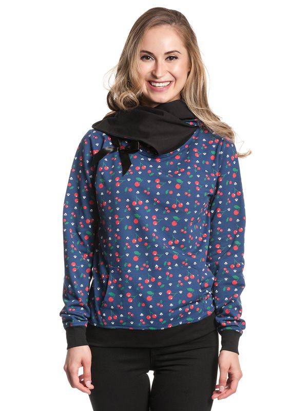 Nastrovje Potsdam Pussy Deluxe Cat Paws & Cherries Damen Schalkragenpullover blau allover 50% Rabatt für begrenzte Zeit